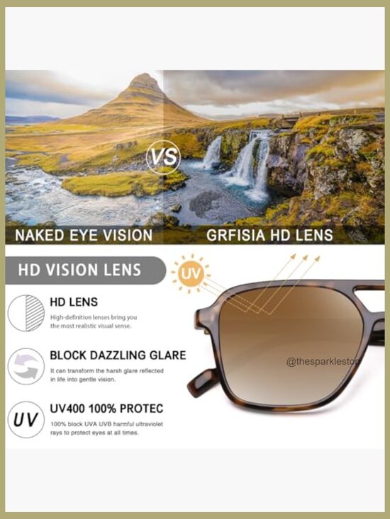 Retro Aviator Sunglasses with TAC Lenses, UV400 Protection main image 6